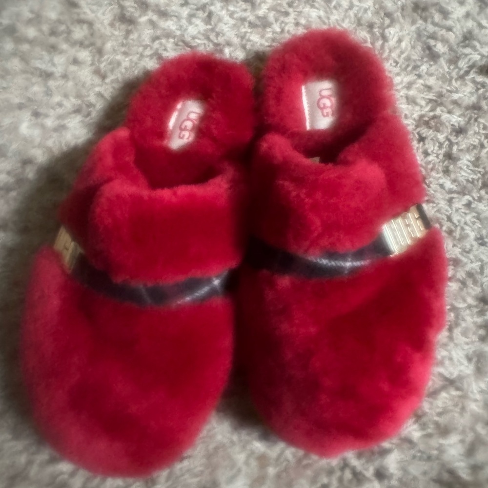 UGG Kids Red Cozy Slippers